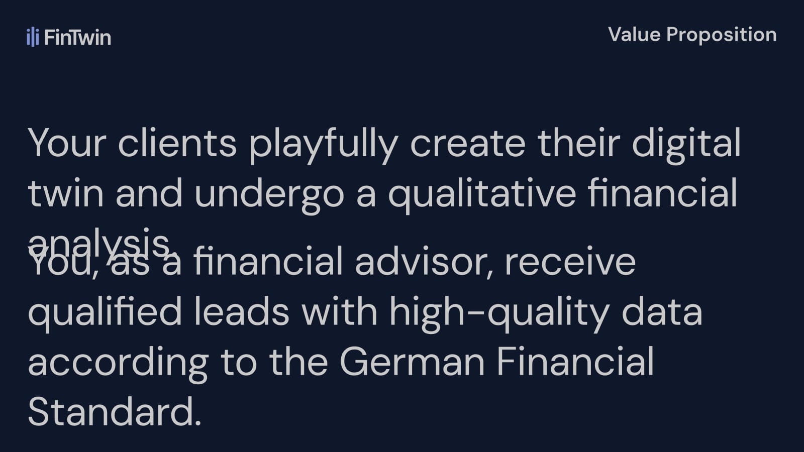 Value proposition for advisors and their clients