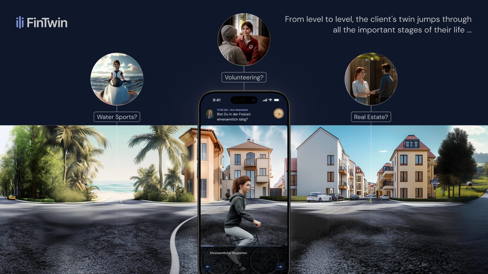 Level selection with real estate, water sports and volunteering