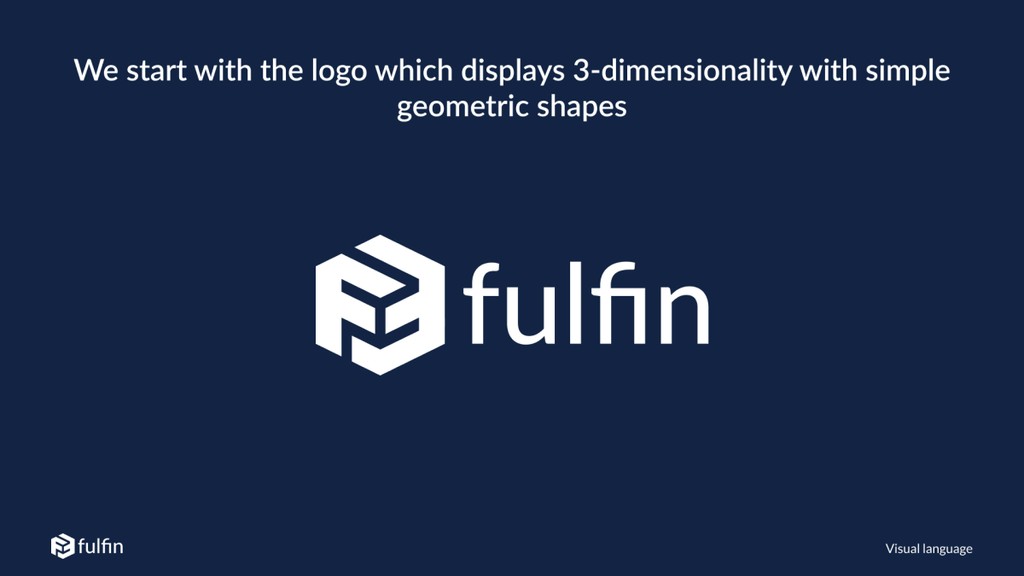 Logo și wordmark Fulfin pe fundal bleumarin